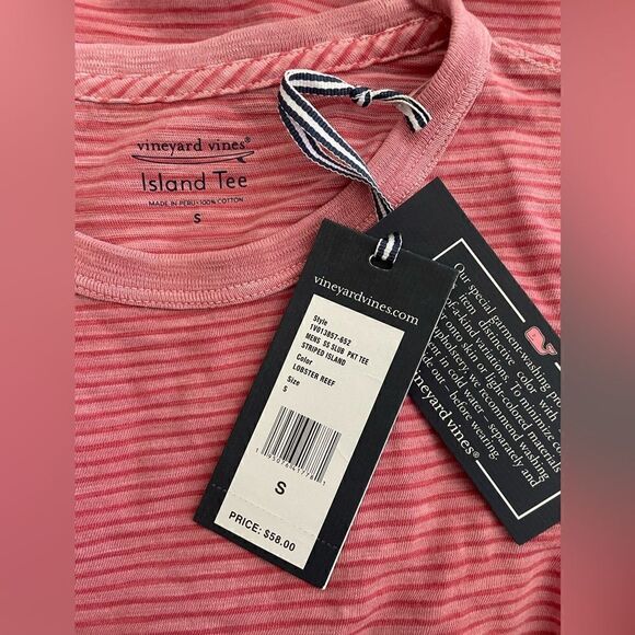 🆕 Men’s Vineyard Vines Pink Short Sleeve Island Pocket Tee Shirt Size S - Picture 3 of 4